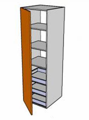 Pantry With Inner drawers Hinge Left