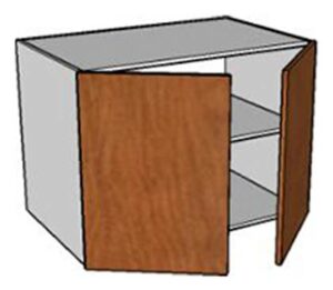 2 Doors Cabinet Hinged Left & Right - Overhead