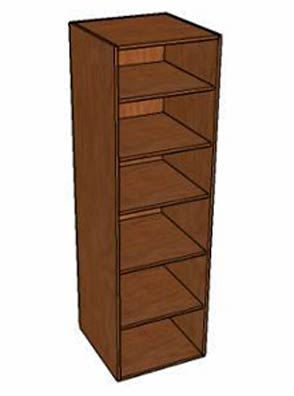Wardrobe with 1 Fixed Shelf and 2 or 4 Adjustable Shelves