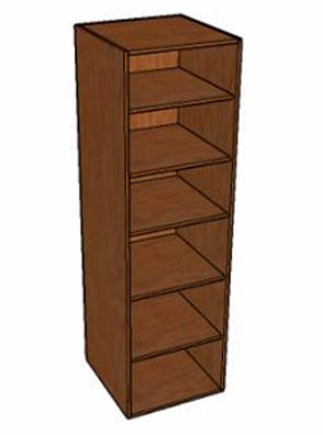 Wardrobe with 2-5 FIXED Shelves
