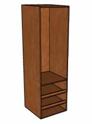 Wardrobe with 2 Angled Shelves and 40mm Front