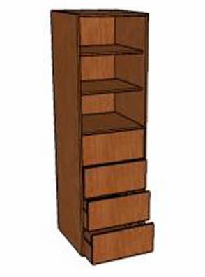 Wardrobe with 4 Drawers 3 Shelves